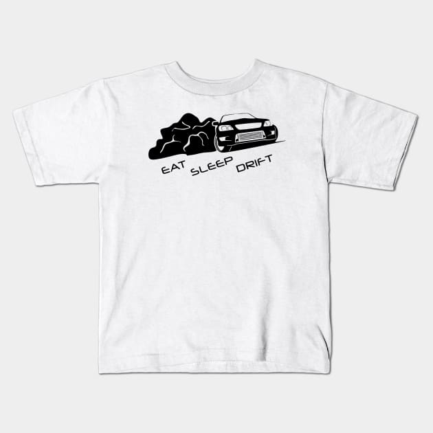 Eat Sleep Drift Kids T-Shirt by Olien